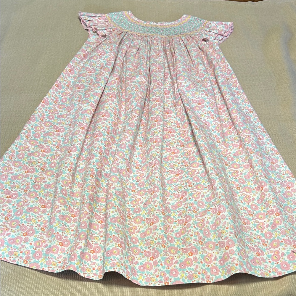 Shrimp and Grits Kids smocked Floral Dress